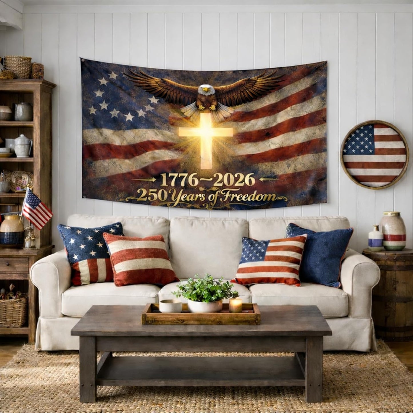 America 250th Anniversary Flag 1776-2026 – 3x5 Ft Polyester Cross