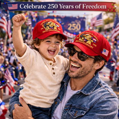 USA 250th Anniversary Hat – Liberty Badge Baseball Cap