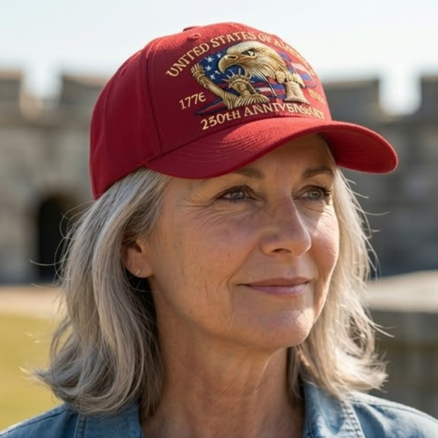 USA 250th Anniversary Hat – Liberty Badge Baseball Cap
