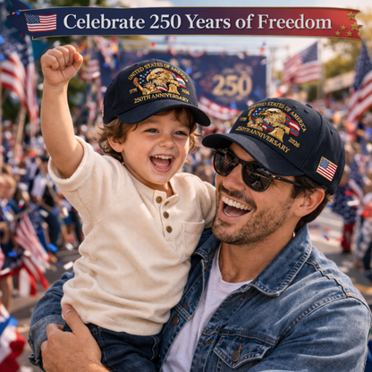 USA 250 Year Anniversary Patriotic Cap (Black)