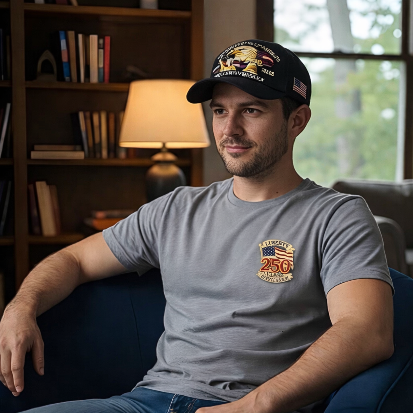 USA 250 Year Anniversary Patriotic Cap (Black)