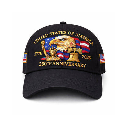 USA 250 Year Anniversary Patriotic Cap (Black)