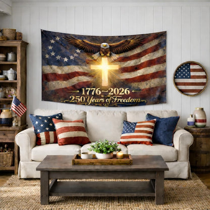 America 250th Anniversary Flag 1776-2026 – 3x5 Ft Polyester Cross