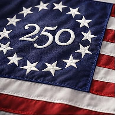 USA 250th Anniversary Flag 3x5 Ft With Embroided Nylon Fabric
