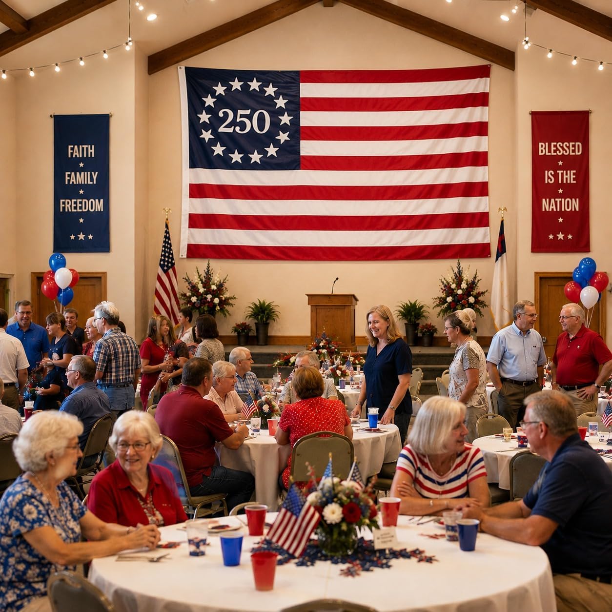 USA 250th Anniversary Flag 3x5 Ft With Embroided Nylon Fabric