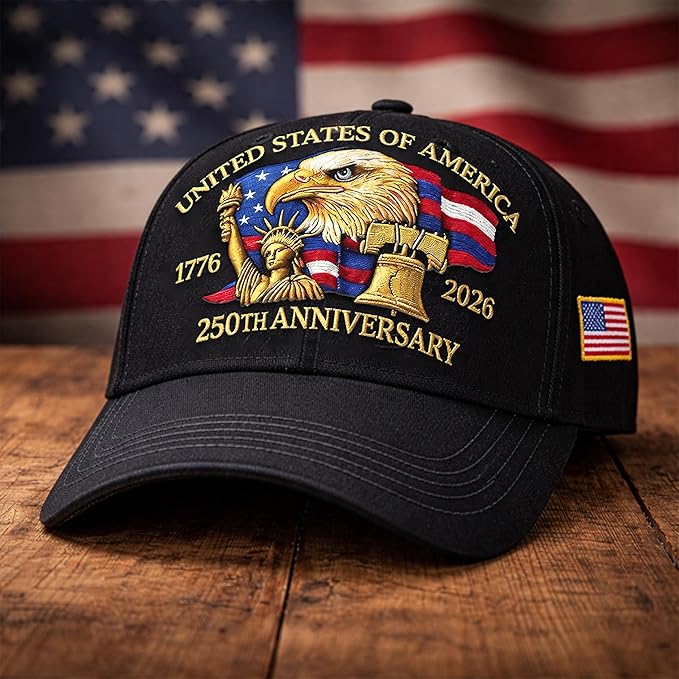 USA 250 Year Anniversary Patriotic Cap (Black)