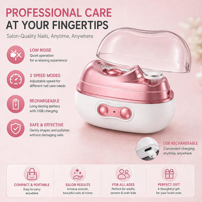 Electric Nail Clipper 4 in 1 Upgraded Rechargeable Automatic Nail Trimmer with LED Light